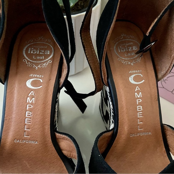 Jeffrey Cambell x Free People Black & White Suede + Crochet Wedge Heels - Picture 6 of 7